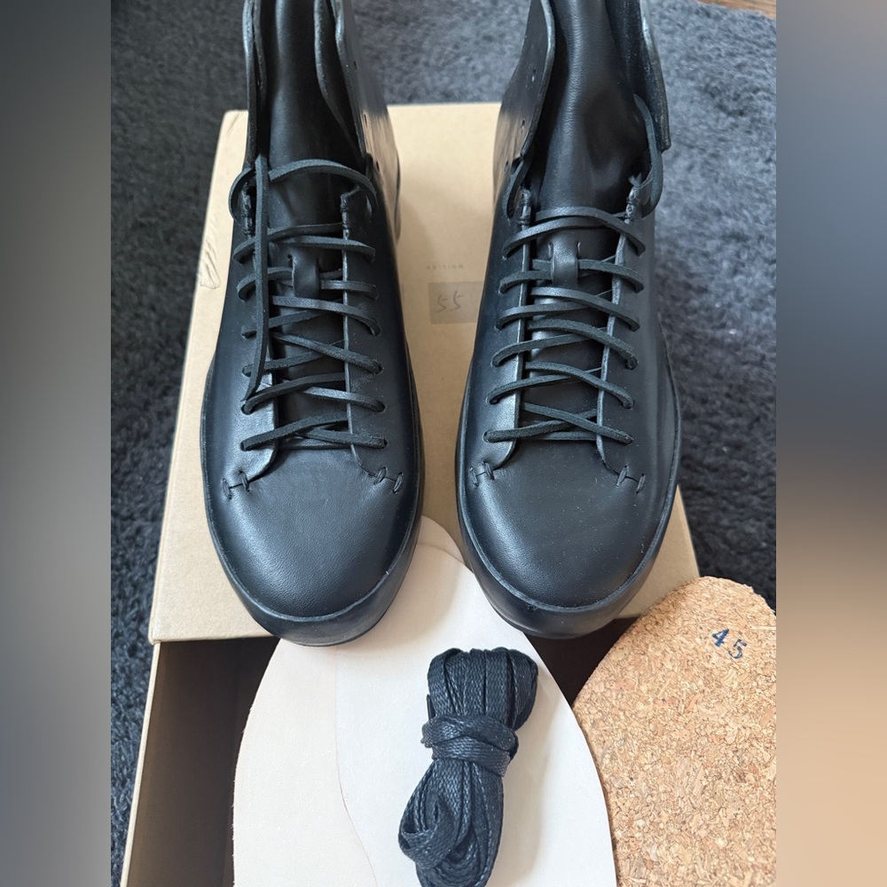 $895 Feit Mens Hand Sewn High Rubber Sneaker Black  Size 12 US 45 EU - Picture 6 of 12